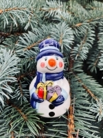 Новогодняя ёлочная игрушка "Новогодний снеговик" - Авторские изделия ручной работы - заказать эксклюзивное изделие в интернет магазине. Екатеринбург. Приятные цены